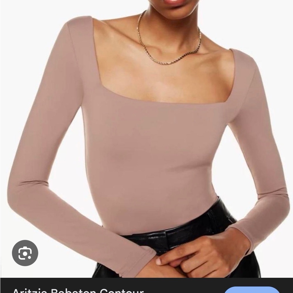 Aritzia babaton contour square neck bodysuit - rose